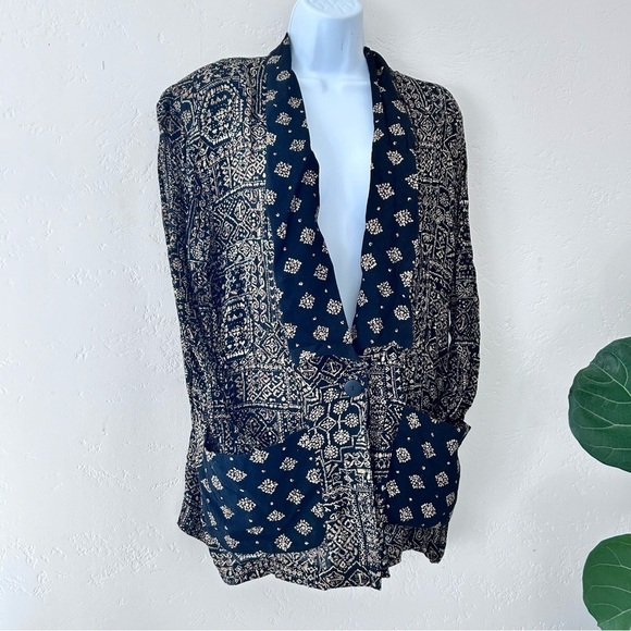 ALI MILES VINTAGE 90s Crepe Rayon Lightweight Blazer Jacket Size 6 - Picture 4 of 10